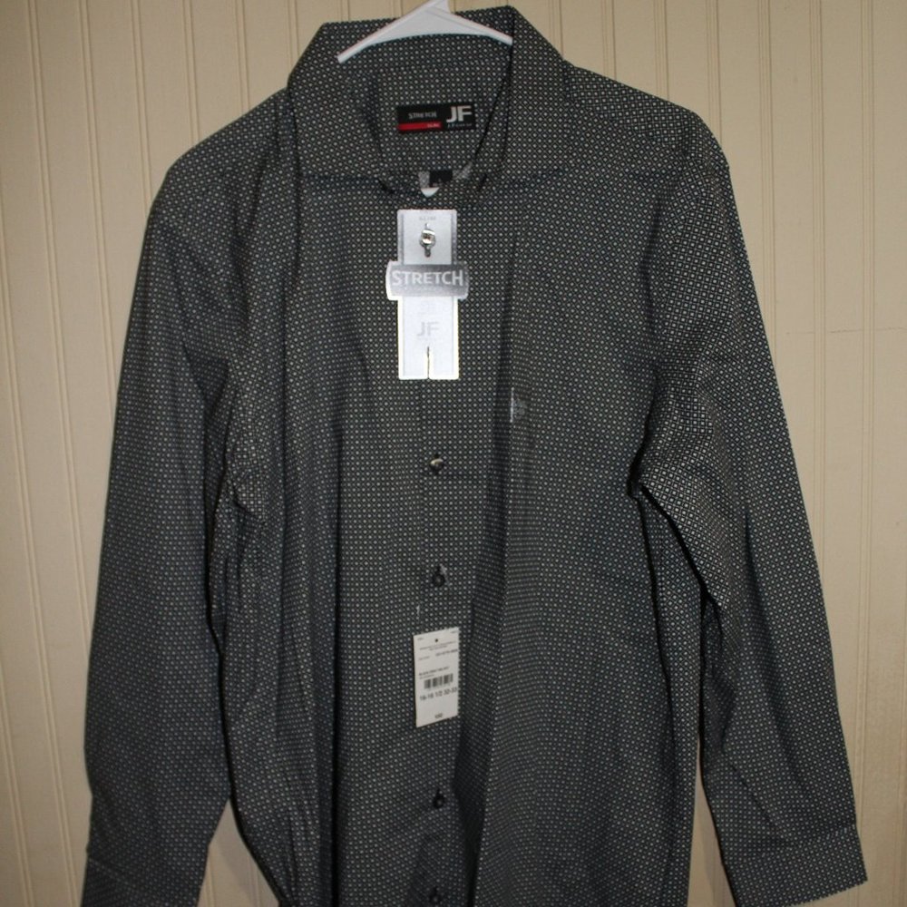 NWT JF J. Ferrar Men's Dress Shirt, Sz. L Slim Fit